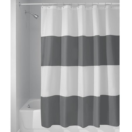B & K iDesign 72 in. H X 72 in. W Gray/White Stripes Shower Curtain Polyester 26915
